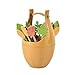Produktbild Holidaysummer Holzfass Blätter Obstgabel Weizen Stiel Set Obstgabel Kreative Dekoration (braun)
