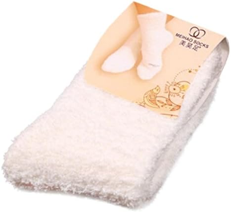 Jeoy 1Pair Women Girls Winter Soft Bed Floor Coral velvet Socks Fluffy Warm Pure Color Socks (Watermelon Red)