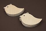 10x Vogel blank Form Holz Vogel Basteln Malen Dekoration Wohnen Holzaufhängen - 3