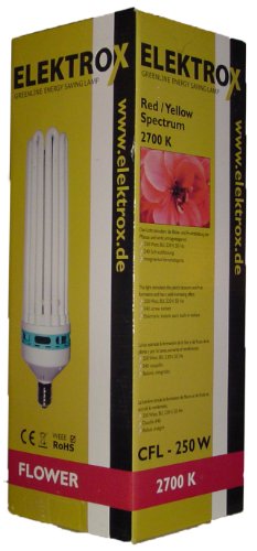 Preisvergleich Produktbild Elektrox Energiesparlampe 250W Grow 2700K Pflanzenlampe
