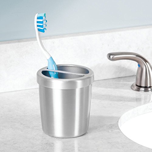InterDesign 39340EU Alumina Zahnbürstenhalter Ständer für das Bad – Aluminium Gebürstet Metall 9,14 x 9,14 x 9,91 cm - 2