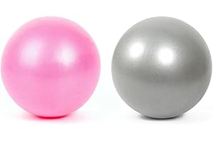 Yontree 2 Pack Soft Pilates Ball, 22-25cm Small Exercise Ball for Yoga, Pilates, Abdominal Workouts, Shoulder Therapy, Core Strengthening (Home & Gym & Office)