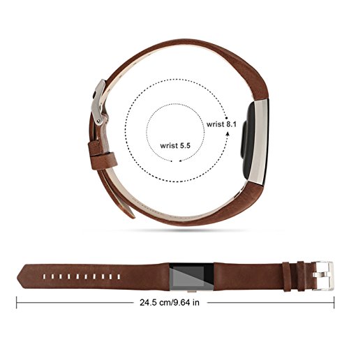 Für Fitbit Charge 2 Armbänder Leder Band, verstellbare Ersatz-Sportbänder für Fitbit Charge 2 Fitness Armband - 4
