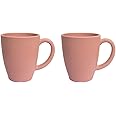 Irida Naturals Unbreakable Coffee Mug - Eco-Friendly & Microwave Safe Mugs for Tea or Coffee, Rice Husk Milk & Tea Coffee Cups for Hot and Cold, Matte Finish Mugs for Gift, Pack 2 300ML (Plush Pink)