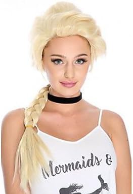 Synthetic Wig Wavy With Ponytail Updo Blonde Women's Capless Cosplay Wig Long Synthetic Hair
