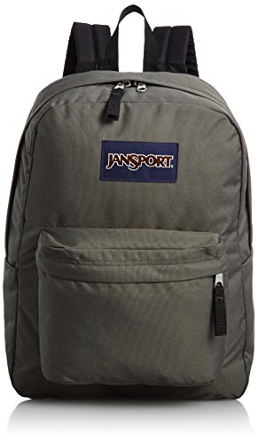 JANSPORT SuperBreak Mochila Poliéster Negro, Gris - Mochila para portátiles y netbooks (Poliéster, Negro, Gris, Monótono, Hombres, Bolsillo Frontal, Bolsillo del teléfono móvil, Pen Pocket)