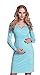 Happy Mama Women's Maternity Nursing Pencil Jersey Casual Dress 285p (Light Blue, 16)