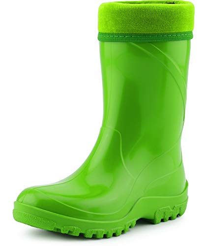 Ladeheid PVC Botas de Goma Unisexo Niños Niñas KL002 (Verde, 27/28)