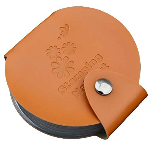 Newest Leather Nail Art Stamping Plate Case/Bag/Folder Nail Stamp Template Holder Album Storage for Diameter 5.6cm Stencil