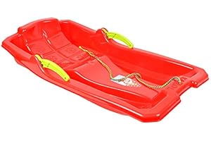 MARMAT Bobschlitten Bob Luge à neige pour enfant Rouge