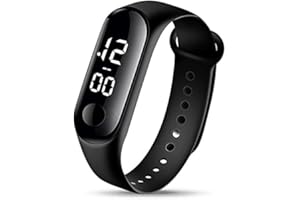 Black LED Silicone Watch by iLondon for Boys Girls Men Women Kids Adjustable Size