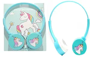 WOW Toys - Delivering Joys of Life||Exclusive Unicurn Stereo On Ear Wired Headphone|| Foldable & Adjustable|| 3.5 mm Jack|| Sea Green|| Pack of 1