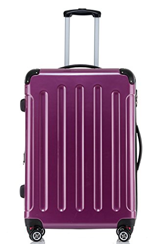 Preisvergleich Produktbild BEIBYE Hartschalen Koffer Trolley Rollkoffer Reisekoffer 4 Zwillingsrollen (Handgepäck-40L, Lila)