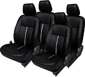 Khushal Leatherite Car Seat Covers Designer Front and Back Seat Cover Set for Maruti Alto K10 Black Alto 800 2016 to 2018 Model