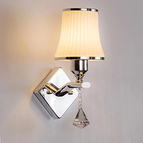 Modern Luxury Glass Wall Sconce Lighting Fixture for Living Room Bedroom Bedside Lobby Chrome Wall Lamp