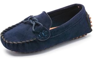 BWGHBH Mocassins pour Enfants Garçons et Filles,Bébé Daim Chaussures Antidérapant Souples