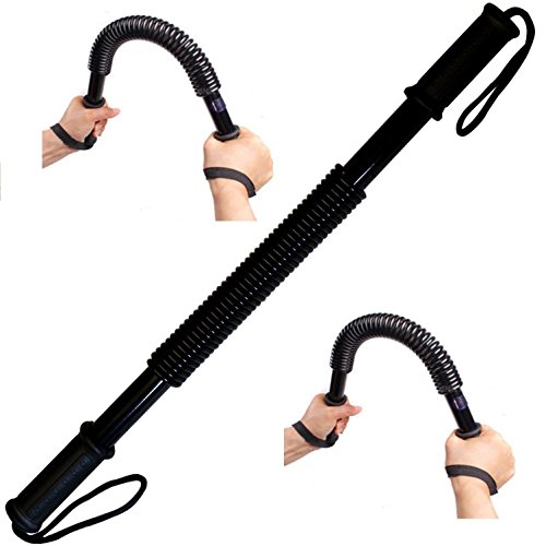 60 Kg Power Twister Flexible Stretch Spring Bendy Bar Arm Gym Black
