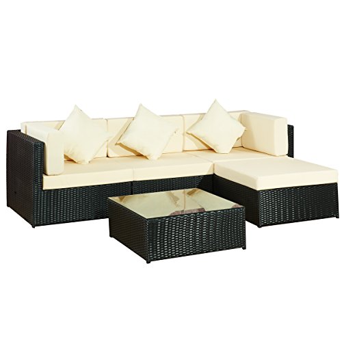 Garten Lounge Moebel Bergen II schwarz-beige aus Stahl Rattan Polyrattan Garten Gartenausstattung von Jet-Line Garten Lounge Moebel Bergen II schwarz-beige aus Stahl Rattan Polyrattan Garten Gartenausstattung von Jet-Line