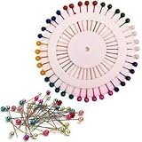 80 x PEARLISED HEAD PINS SET / HIJAB PIN DRESS MAKERS SEWING CRAFT CARD NEW