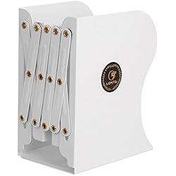 LONTG Serre-Livres en Métal Pliable Porte-Revues Magazines Journaux Livres Organisateur de Bureau Scolaire Boîte Étagère de Rangement Présentoir de Documents Fichiers Presse-livres Antidérapant