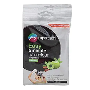 Godrej Expert Easy 5min Shampoo Hair Color,1-Natural Black,pack of 8
