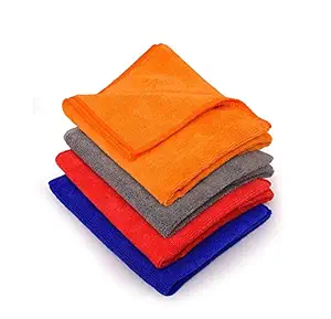 Auto Hub Microfiber Car Cleaning Washing Cloths (Multicolour, 40 x 40cm) - Pack of 4