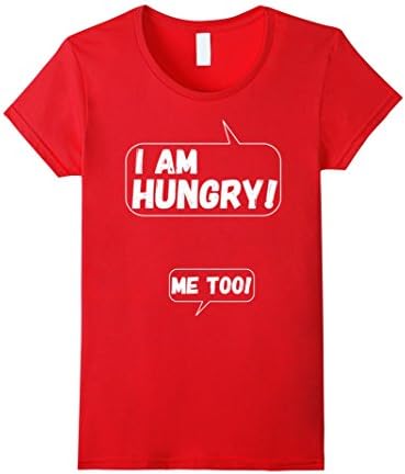 Funny Maternity Shirts for Pregnant Women: I am Hungry Tee - Female Large - Red