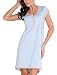 Dobranocka TM.5038 Maternity/Nursing Nightdress,Size L,Light Blue-Brown