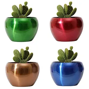 Homspurts Metallic Sunshine planters-Set of 4 (Without Plant)