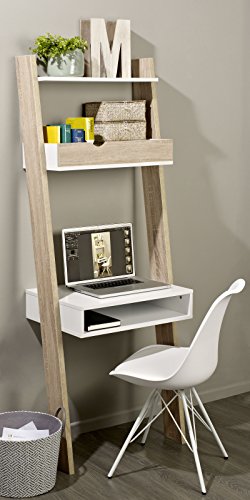SoBuy® FRG111-WN Étagère de Rangement Bibliothèque avec bureau cubique et 2 étagères– L65xP40xH179cm
