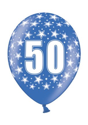 6 Luftballon 30 cm zum 50. Geburtstag – Zufällig gemischt aus 9 Farben – Kleenes Traumhandel® - 6