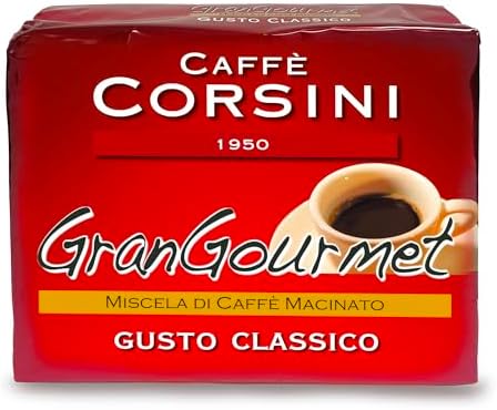 Caffè Corsini - Caffè Macinato Qualità Oro, Miscela Pregiata Aromatica e Soave, Tostatura Media, Ideale per Moka ed Espresso – Formato Convenienza 500g (2 x 250g)