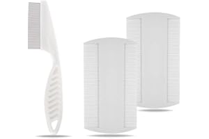 MONALDY Nit Comb, 3 Pcs Lice Combs Set, Nit Treatment, Dandruff Comb, Head Lice Treatments, Scalp Scrubber, Dog Bath Brush, Cat Flea Treatment, Head Lice Combs, Nit Combs for Long Thick Hair, Lice Treatment