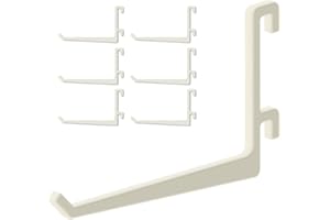 STARMAKER Lot de 6 crochets pour panneau perforé Ikea Skadis - Modèle en L incliné, 90mm - Support mural, plaque pour outils et accessoires