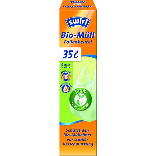 Swirl 35 l Bio-Müll Folienbeutel mit Tragegriff, 4er Pack (4 x 6 Stück) - 2