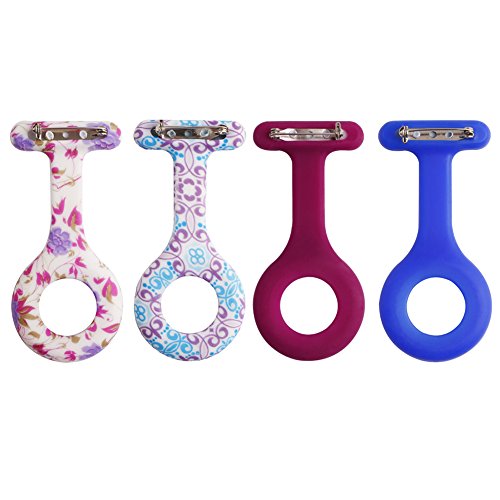 Ritche Damen Mdchen Fob Uhr Fr rztin,Krankenschwester,Arzthelferin,Damen Brosche Silikon Taschenuhr , 1 Fob Uhr und 3 Ersatzbnde