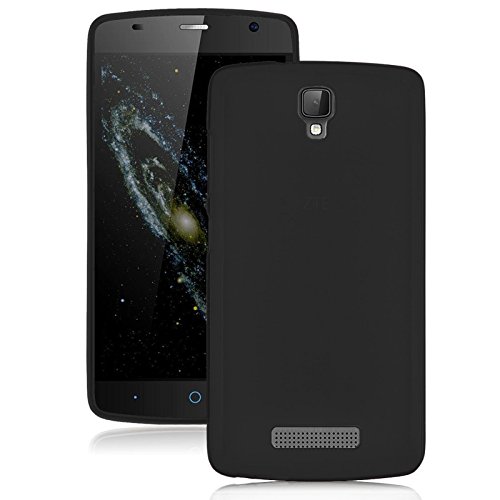 TBOC Pack  Funda de Gel TPU Negra   Protector Pantalla Vidrio Templado para ZTE Blade L5     ZTE Blade L5 Plus  Funda de Silicona Ultrafina y Flexible  Protector de pantalla Resistente a Golpes  Ca  das y Ara  azos 