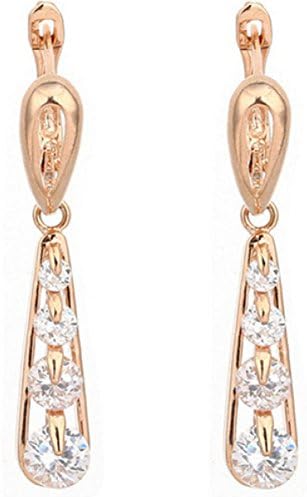 Women 's Alloy Diamond Earrings Fashion Water Drop Earrings,Gold-OneSize