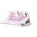 Lomogo [Windbell Embossing] 5.5" iPhone 7 Plus / iPhone 8 Plus Leather Wallet Case with Kickstand Card Holder Magnetic Closure Shockproof Flip Case Cover for iPhone 7 Plus / 8 Plus (5.5-inch) (White-Pink)