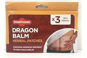 Dragon Balm -Treat&Ease -Herbal Heat Patches - Value Parcel of 15 (5 Packs of 3 Patches Each) Each Patch 120 mm x 150 mm.