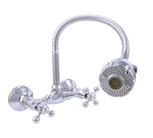 ATCO® RETRO Wandarmatur Spültischarmatur Küchenarmatur Kreuzgriff Küche flexibel - 4