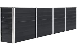 vidaXL Jardinière Pot de Fleurs Bac à Plante Pot de Plante Bac de Fleurs Légumes Herbes Jardin Extérieur 320x40x77 cm Acier Galvanisé Anthracite