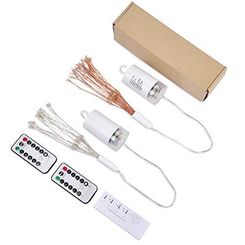Luci Fatate Natalizie LED Fuochi d'Artificio Luci, Bawoo Luce Stringa 2 Kit 120 LED Luci Scintillio Fate Luci Decorative… - immagine 8
