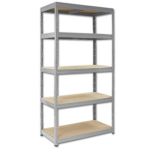 Garagenregal Steckregal Lagerregal Kellerregal Schwerlastregal Werkstattregal Metallregal LUANA 180x90x60 cm 5 Böden mit 200 kg pro Boden