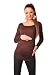 New Basic MATERNITY Long Sleeve Top Pregnancy Blouse Size 8 10 12 14 16 18 8041 Variety of Colours (14, Brown)