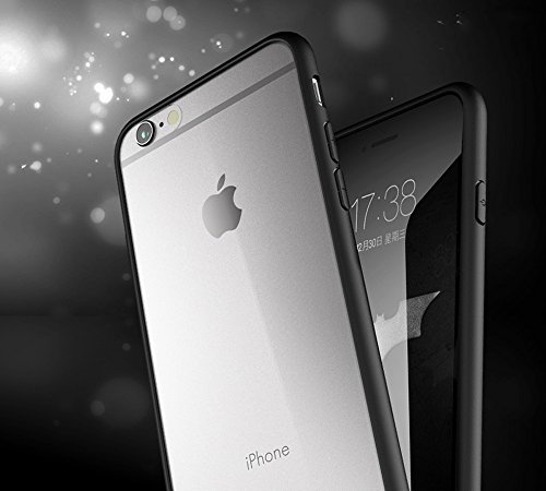 iMounTop Hülle iPhone 6 Plus Hülle 6S Plus Hülle TPU Rahmen + Hart PC Zurück Backcover Kombination Hochtransparent Nie verfärben Schutzhülle Tasche Schale Kratzfeste Handytasche für Apple iPhone 6 Plus / 6S Plus (5.5 Zoll) (Schwarz) - 3