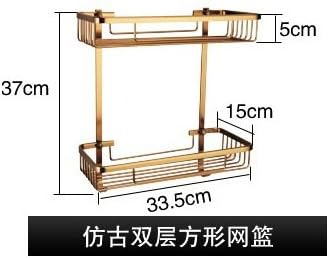 Antique space aluminum bathroom corner shelf double layer basket , routine