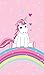 Produktbild Matt&Rose Einhorn Unicorn, Regenbogen, Sterne, Herzen Mädchen, Badetuch Strandtuch Schwimmbadtuch 70x140 cm, 100% Baumwolle Velours, Rosa, 140 x 70 cm