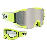 TWO-X Bomb Crossbrille Neon gelb Glas verspiegelt silber MX Brille