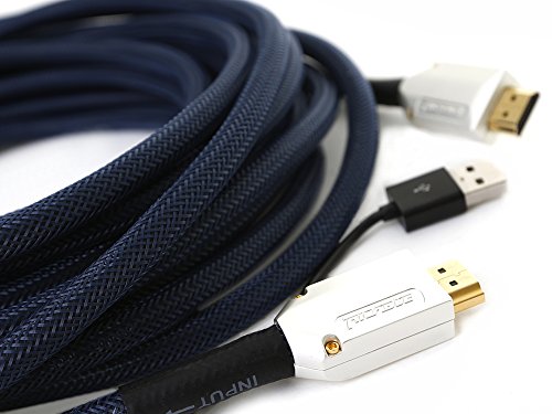 Ricable Supreme AI F10 – 10 Meter – Kabel HDMI 2.0 High 3D Speed bescheinigt mit Mikroprozessor, um das Signal zu auszugleichen und zu verstärken. Entworfen für den Durchlauf in Kanäle und Wellblech mit abnehmbaren Verbinder und Bandweite 29 Gbps. Hi-End Qualität für den AV HD Anschluss mit 24 AWG OCC einkristallin Kupferleiter und vergoldeten abgeschirmten Verbinder. Italienisches Design und Lebenszeitgarantie on-Site - 4